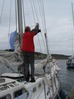 Foto: ...und auch die nasse Segelkleidung will getrocknet werden.