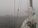 Foto: Die Anfahrt auf Stralsund war so neblig...